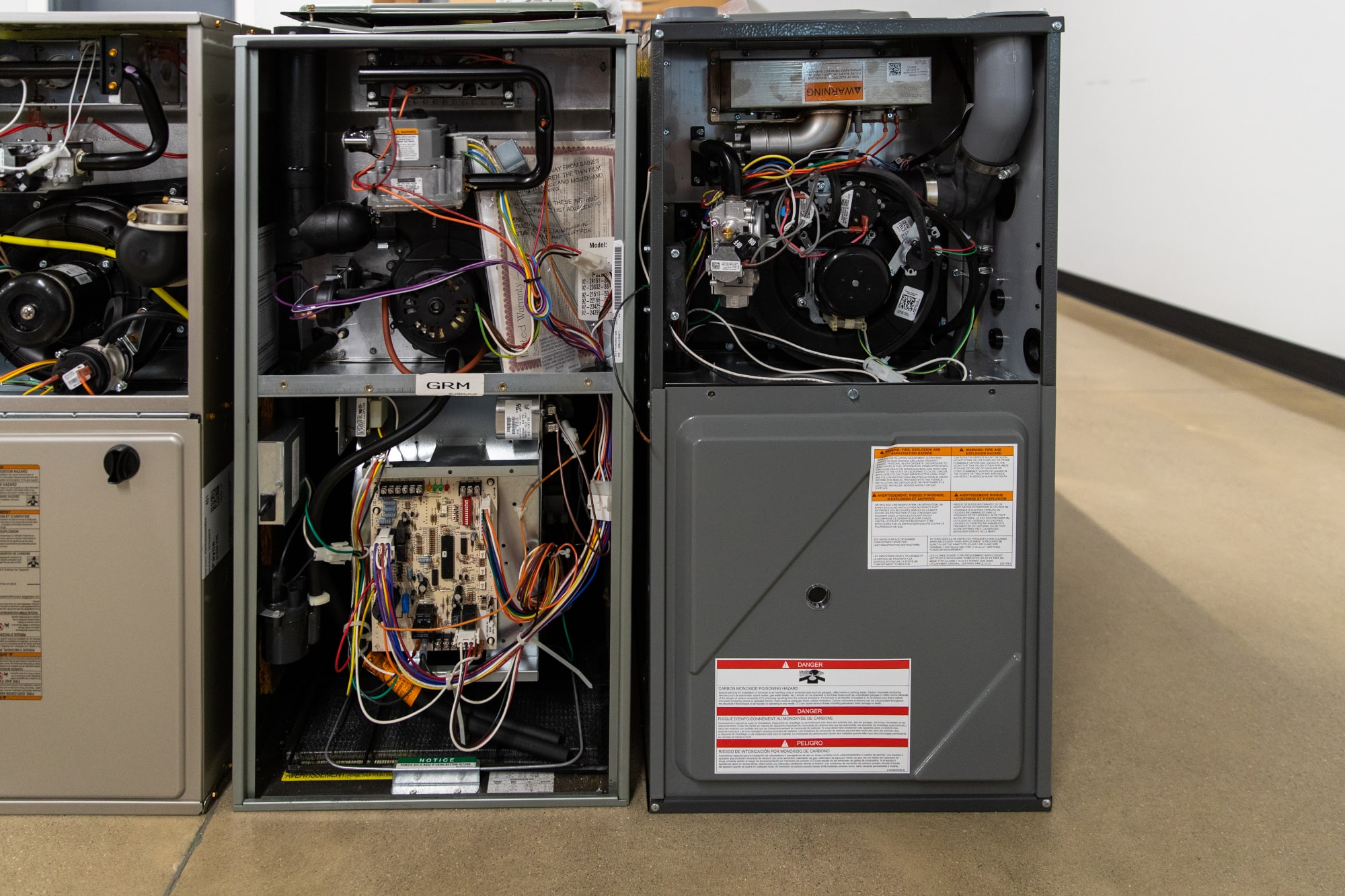 A furnace open and ready to be given a furnace tune-up.